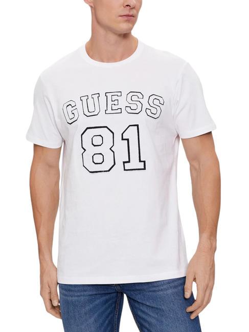 GUESS 81 PATCH Cotton T-shirt purwhite - T-shirt