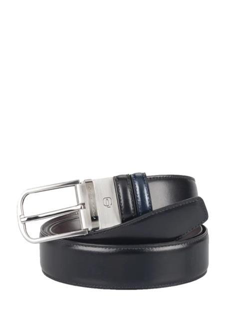 PIQUADRO X11  Double-sided leather belt black / blue - Belts