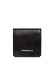 PIQUADRO BLUE SQUARE Leather coin purse black - Men’s Wallets - 1