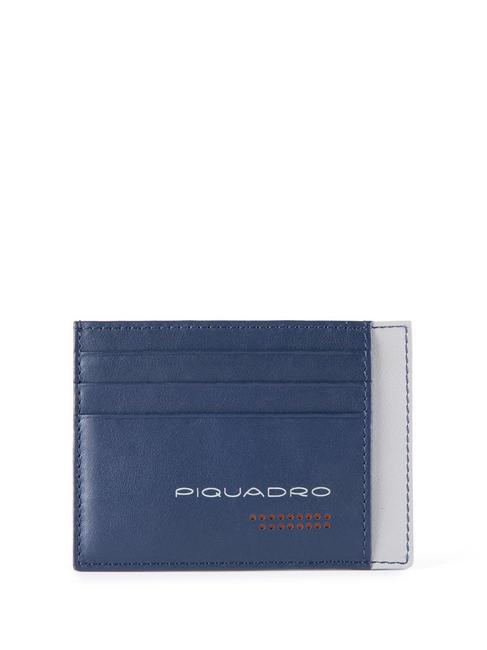 PIQUADRO URBAN Leather card holder blue grey - Men’s Wallets