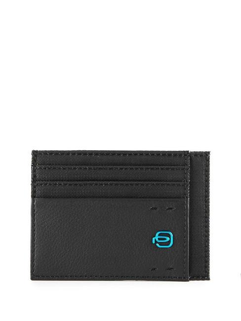 PIQUADRO P16  Flat card holder black chevron - Men’s Wallets