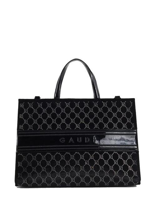 GAUDÌ CHELSIE Velvet Handbag with Rhinestones BLACK - Women’s Bags