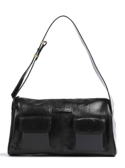 THE BRIDGE FLORA  Shoulder bag, in leather Black Gold - Women’s Bags
