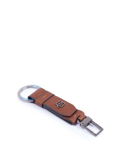 PIQUADRO BLACK SQUARE Leather key ring, with carabiner leather - Key holders