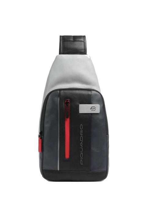 PIQUADRO URBAN Leather one-shoulder bag grey/black - Laptop backpacks
