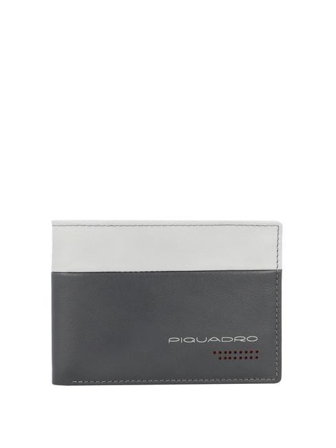 PIQUADRO URBAN Wallet with flap, in leather grey/black - Men’s Wallets
