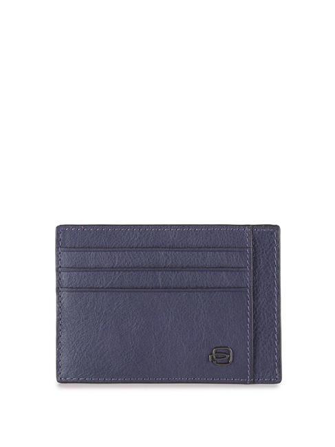 PIQUADRO BLACK SQUARE Flat leather card holder blue - Men’s Wallets