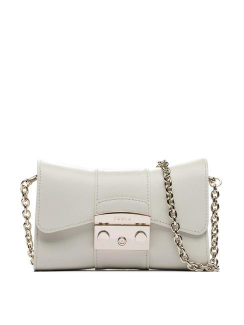 FURLA METROPOLIS Mini shoulder bag in leather Marshmallow - Women’s Bags