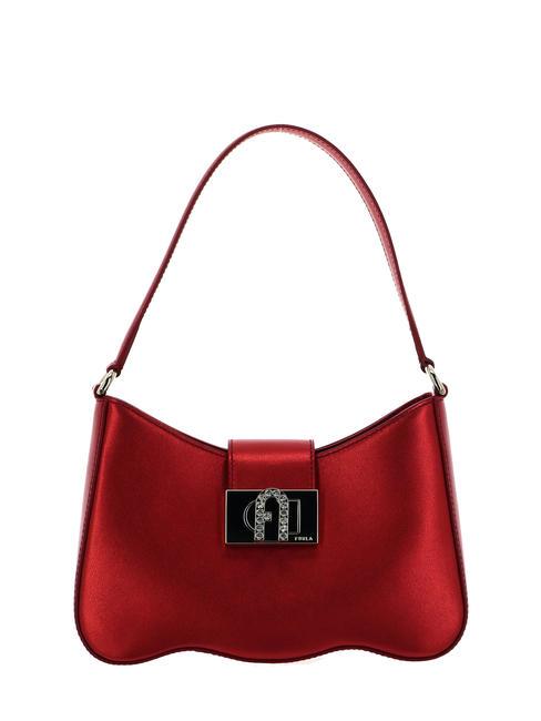 FURLA 1927 Small metallic leather bag Venetian red - Women’s Bags