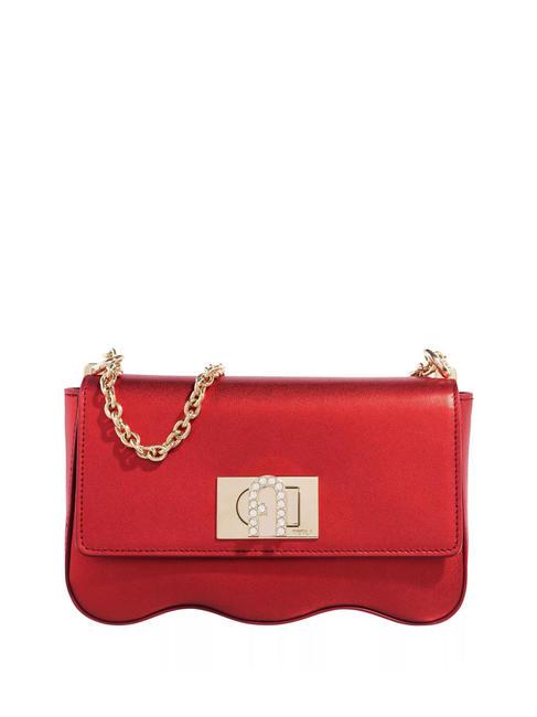FURLA 1927 Mini Metallic Leather Bag Venetian red - Women’s Bags