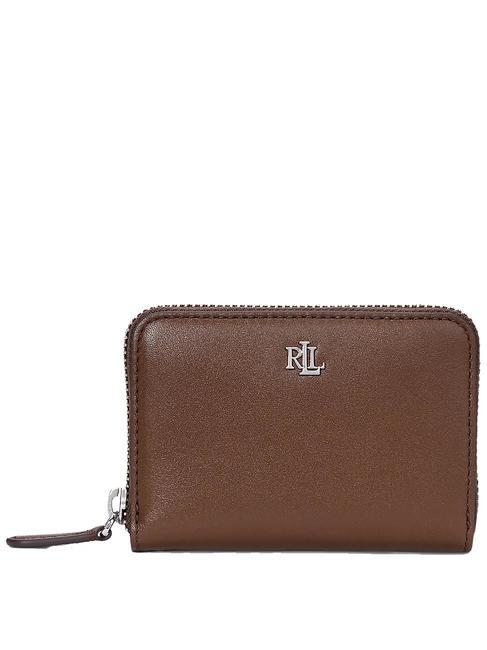 RALPH LAUREN RL LOGO Small leather zip wallet dark mahogany - Women’s Wallets