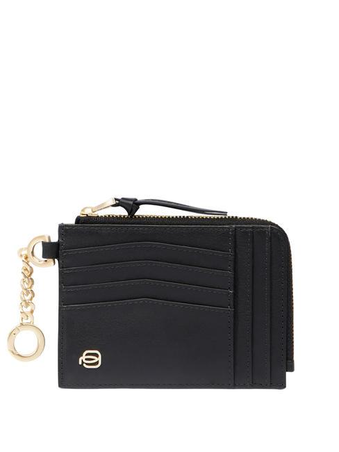 PIQUADRO ASHLEY Card holder with key ring Black - Key holders