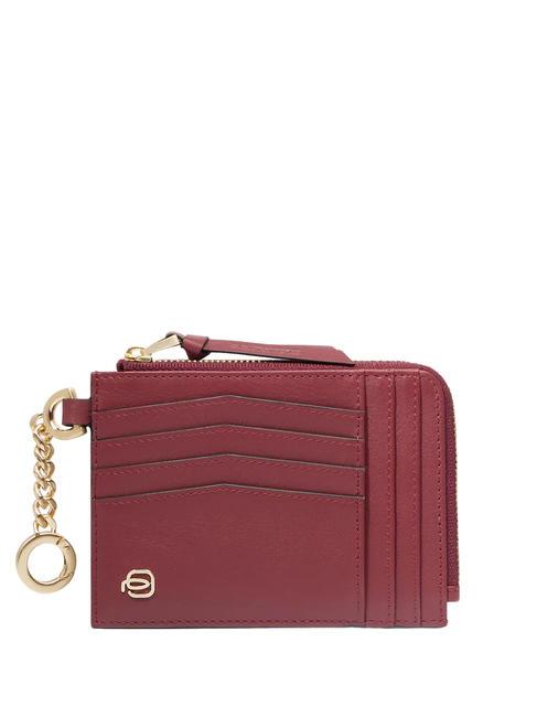 PIQUADRO ASHLEY Card holder with key ring bordeaux - Key holders