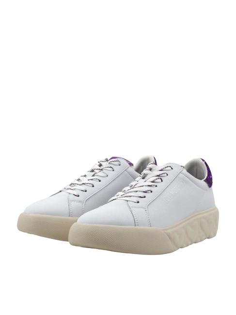 LOVE MOSCHINO HEART 45 Leather sneakers white/iris - Women’s shoes