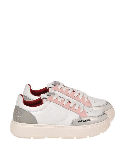 LOVE MOSCHINO BOLD 40 MIX Sneakers white/silver/chip/grey - Women’s shoes