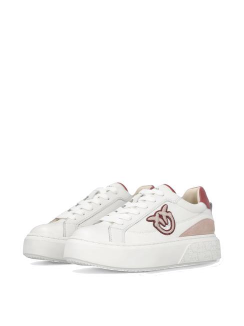 PINKO YOKO Platform sneakers white/burgundy - Women’s shoes
