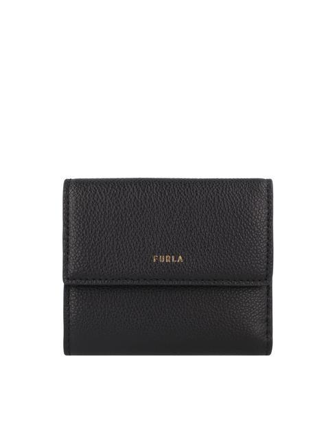 FURLA GOCCIA Medium Bifold Leather Wallet Black - Women’s Wallets