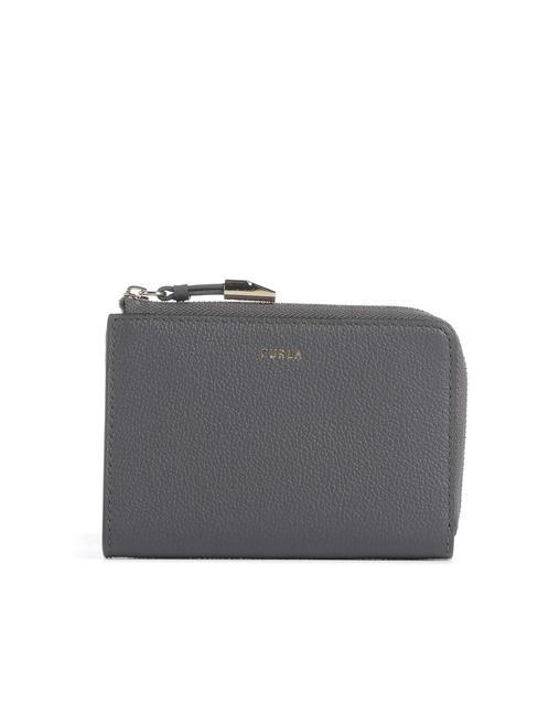 FURLA GOCCIA Leather card holder with zip soil - Women’s Wallets