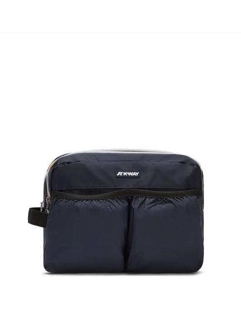 KWAY ALBAS Double zip beauty case with pockets blue depth - Beauty Case