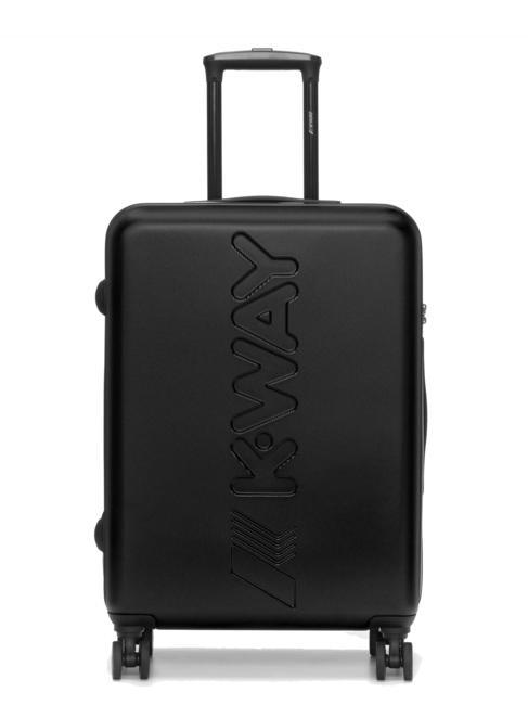 KWAY MAXILOGO Medium size trolley black pure/blue md cobalt - Rigid Trolley Cases