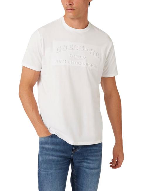 GUESS CLUB LOGO T-shirt with embossed logo purwhite - T-shirt