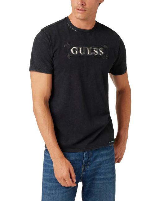 GUESS APPLIQUE Cotton T-shirt jetbla - T-shirt