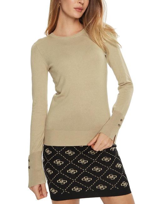 GUESS ELINOR Crew neck sweater travertine sand - Women's Sweaters