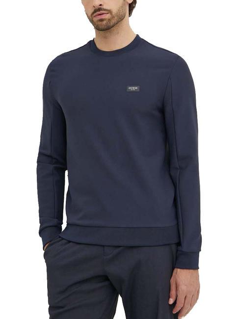 GUESS TECH Crewneck sweatshirt in technical fabric smartblue - Sweatshirts