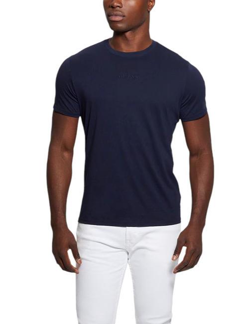 GUESS PIMA Cotton T-shirt with embroidered logo smartblue - T-shirt