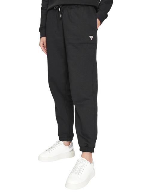 GUESS JEANS TRIANGLE Jogger pants in fleece knit jetbla - Sports suits for women