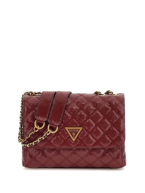 GUESS GIULLY 2 Lizard St Convertible Bag Bordeaux - Women’s Bags