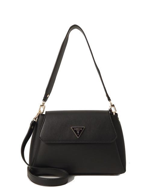 GUESS SORA Shoulder bag with flap and shoulder strap BLACK - Women’s Bags