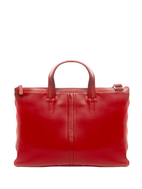 PIQUADRO X1 Slim leather briefcase for 13" laptop RED - Work Briefcases