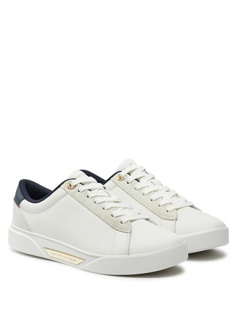 TOMMY HILFIGER CHIC COURT Leather sneakers ecru - Women’s shoes