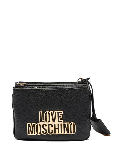 LOVE MOSCHINO METALLIC LOGO Shoulder bag Black - Women’s Bags