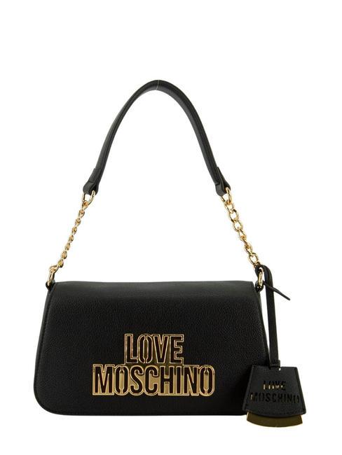 LOVE MOSCHINO METALLIC LOGO Shoulder bag with shoulder strap Black - Women’s Bags