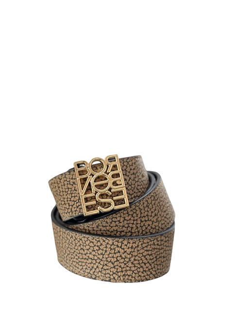 BORBONESE LETTERING PLATE  Belt natural op / black - Belts
