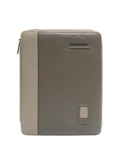 PIQUADRO AKRON Leather clipboard GREY - Tablet holder& Organizer