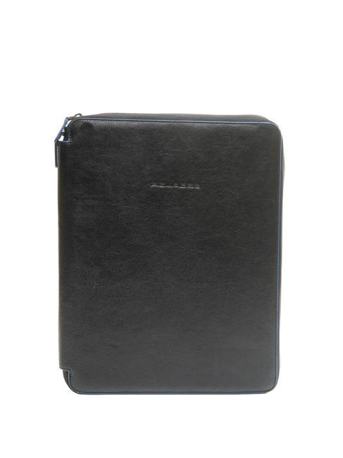 PIQUADRO BLUE SQUARE SPECIAL Leather clipboard Black - Tablet holder& Organizer