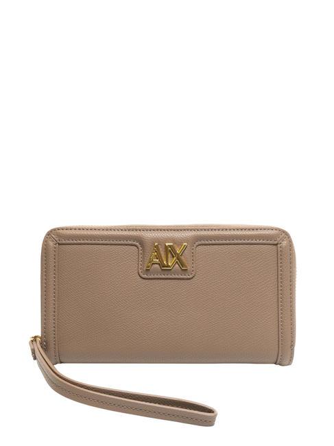 ARMANI EXCHANGE A|X METALLIC LOGO Large zip around wallet dark pisco - Women’s Wallets