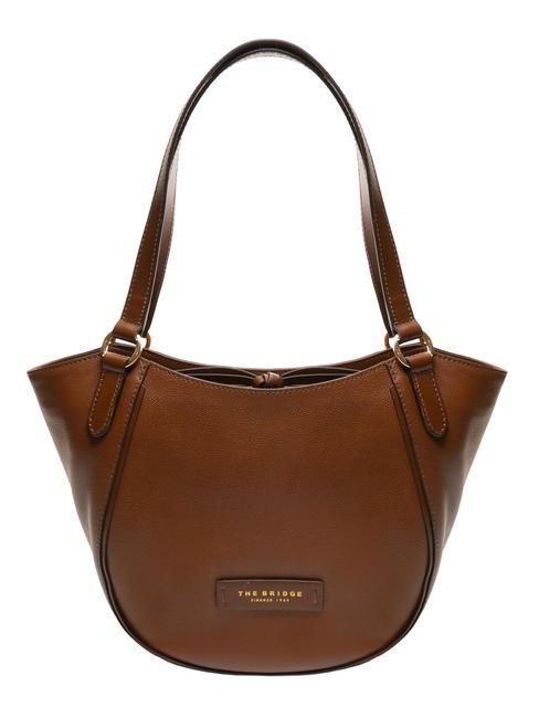 THE BRIDGE DOMITILLA  Shoulder shopper, in leather BROWN - Women’s Bags