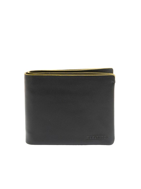 MOMO DESIGN BICOLOR Leather wallet with money clip black/yellow - Men’s Wallets