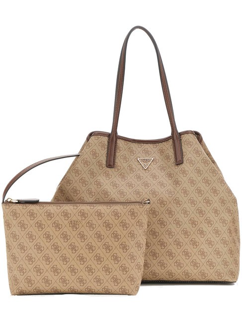 GUESS ECO VICTTORIA Shoulder bag latte logo / brown - Women’s Bags