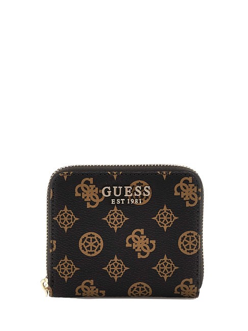 GUESS LAUREL Peony Mini Zip Around Wallet vikky large roo tote bag mochalog - Women’s Wallets