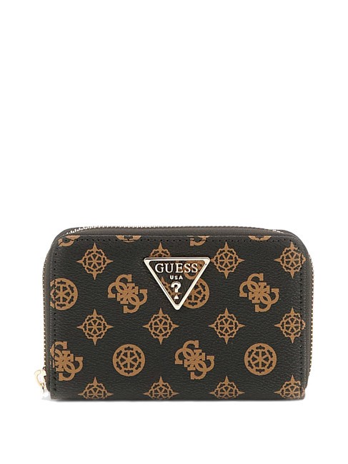 GUESS LAUREL Peony Medium zip around wallet vikky large roo tote bag mochalog - Women’s Wallets