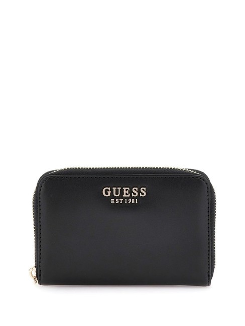 GUESS LAUREL  Medium Wallet, Zip Around BLACK - Women’s Wallets