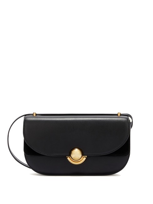 FURLA SFERA Leather shoulder bag with flap Black - Women’s Bags