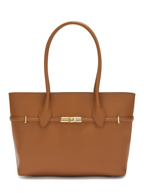 FURLA GOCCIA Leather shoulder tote bag brandy - Women’s Bags