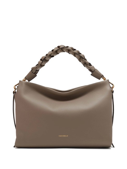 COCCINELLE BOHEME GRANA DOUBLE Handbag, with shoulder strap, in leather warm t./rosette - Women’s Bags