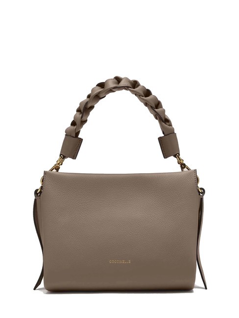 COCCINELLE BOHEME GRANA DOUBLE Handbag, with shoulder strap, in leather warm t./rosette - Women’s Bags